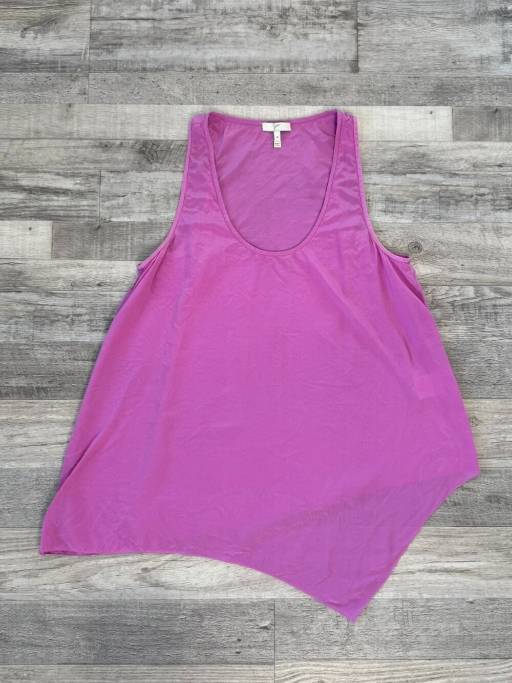 Joie pink/purple silk asymmetric hem flowy tank size medium D21